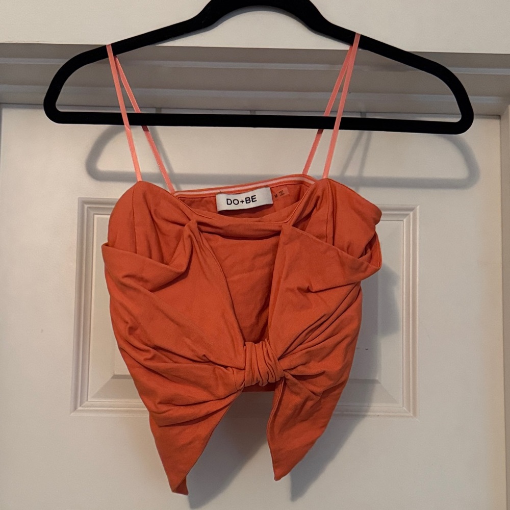 DO+BE Vibrant Orange Knot Camisole